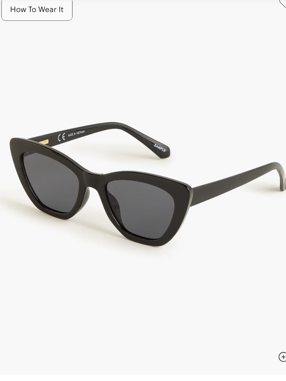 NEW J Crew Black Cat-Eye Sunglasses